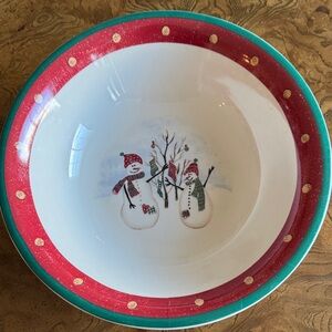 Royal Seasons Large Holiday Snowmen Serving Bowl